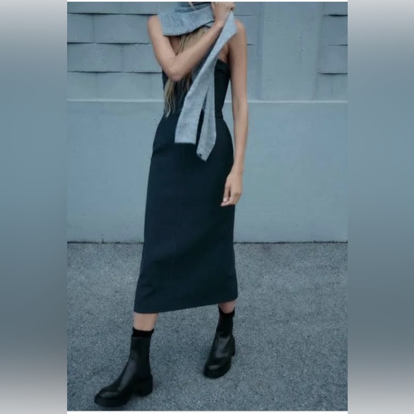 Zara lug sole chunky heeled platform boots. - Picture 1 of 9